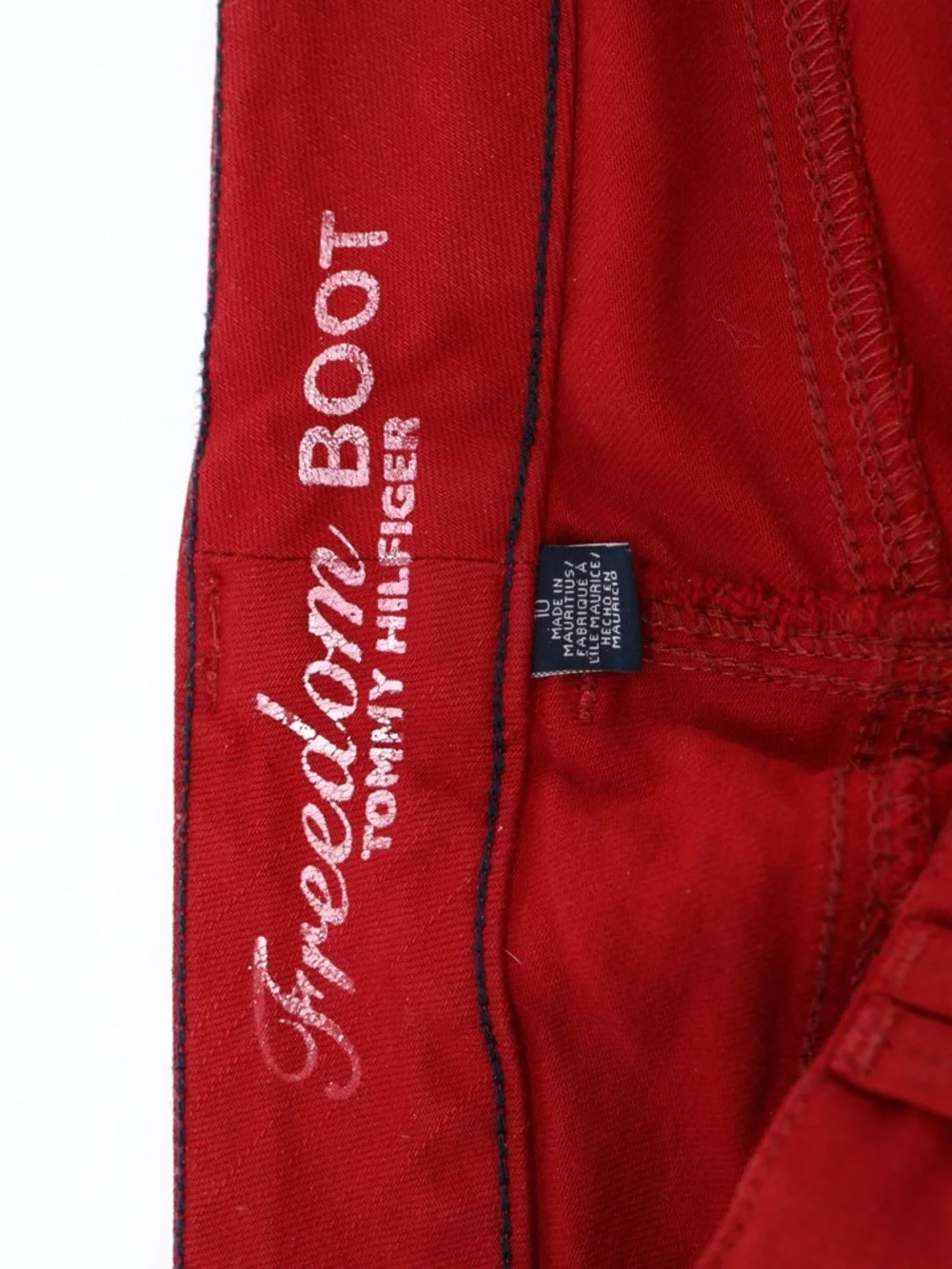 Tommy Hilfiger Red Bootcut Jeans Mid Rise Stretch Cotton Flare‎ Size 10